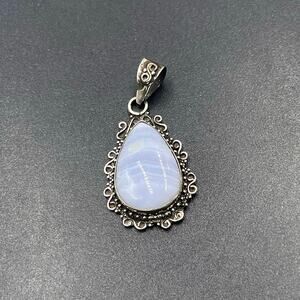 Blue Lace Agate 925 Sterling‎ Silver Pendant 6 grams
